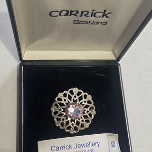 Silver and Pink Gemstone Ring